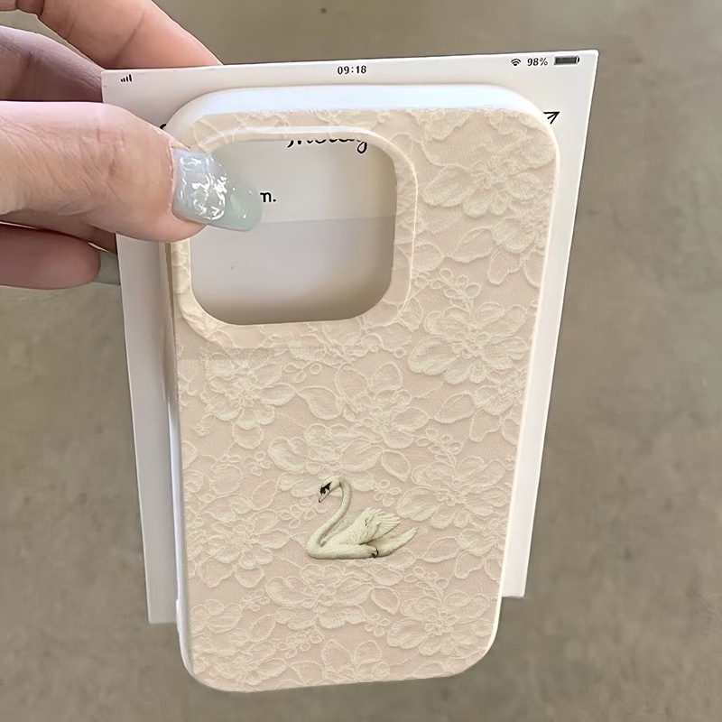 Lace Swan Pattern Lychee Textu - Apple Iphone 16 ulasan dan harga