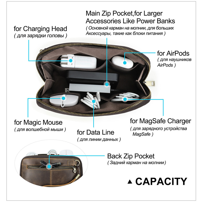Genuine Leather Tech Pouch Mul - Electronics Gadgets In China ulasan dan harga